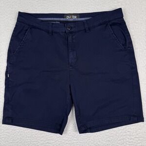 DU/ER Shorts Men's 32 Navy Blue 7" Inseam Zip Pocket Outdoors Hiking